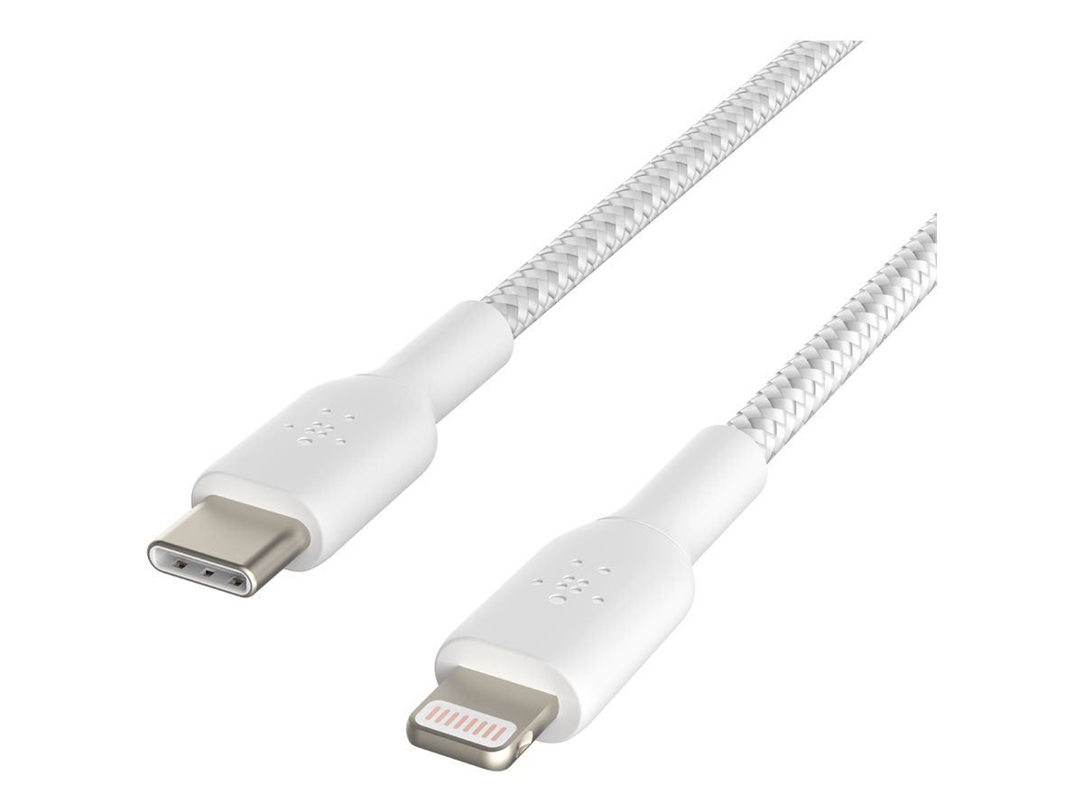 Belkin BOOST CHARGE - Lightning-Kabel - 24 pin USB-C männlich zu Lightning männlich - 2 m - weiß - USB-Stromversorgung (18 W)