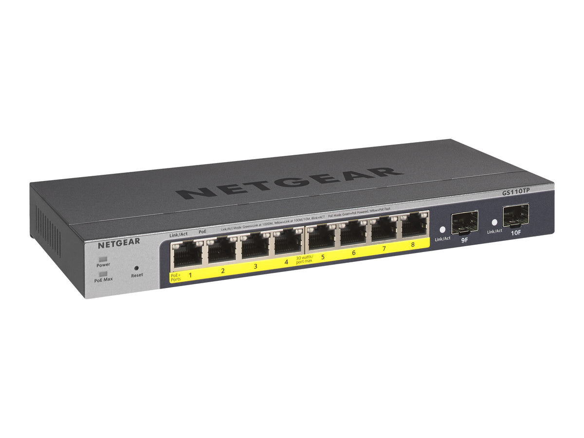 Netgear Smart GS110TPv3 - Switch - Smart - 8 x 10/100/1000 (PoE)