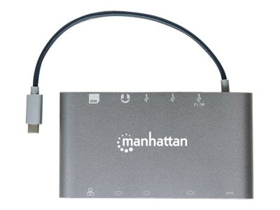 Manhattan USB-C Dock/Hub with Card Reader, Ports (x8):