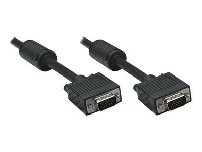 Manhattan VGA Monitor Cable (with Ferrite Cores), 10m, Black, Male to Male, HD15, Cable of higher SVGA Specification (fully compatible)