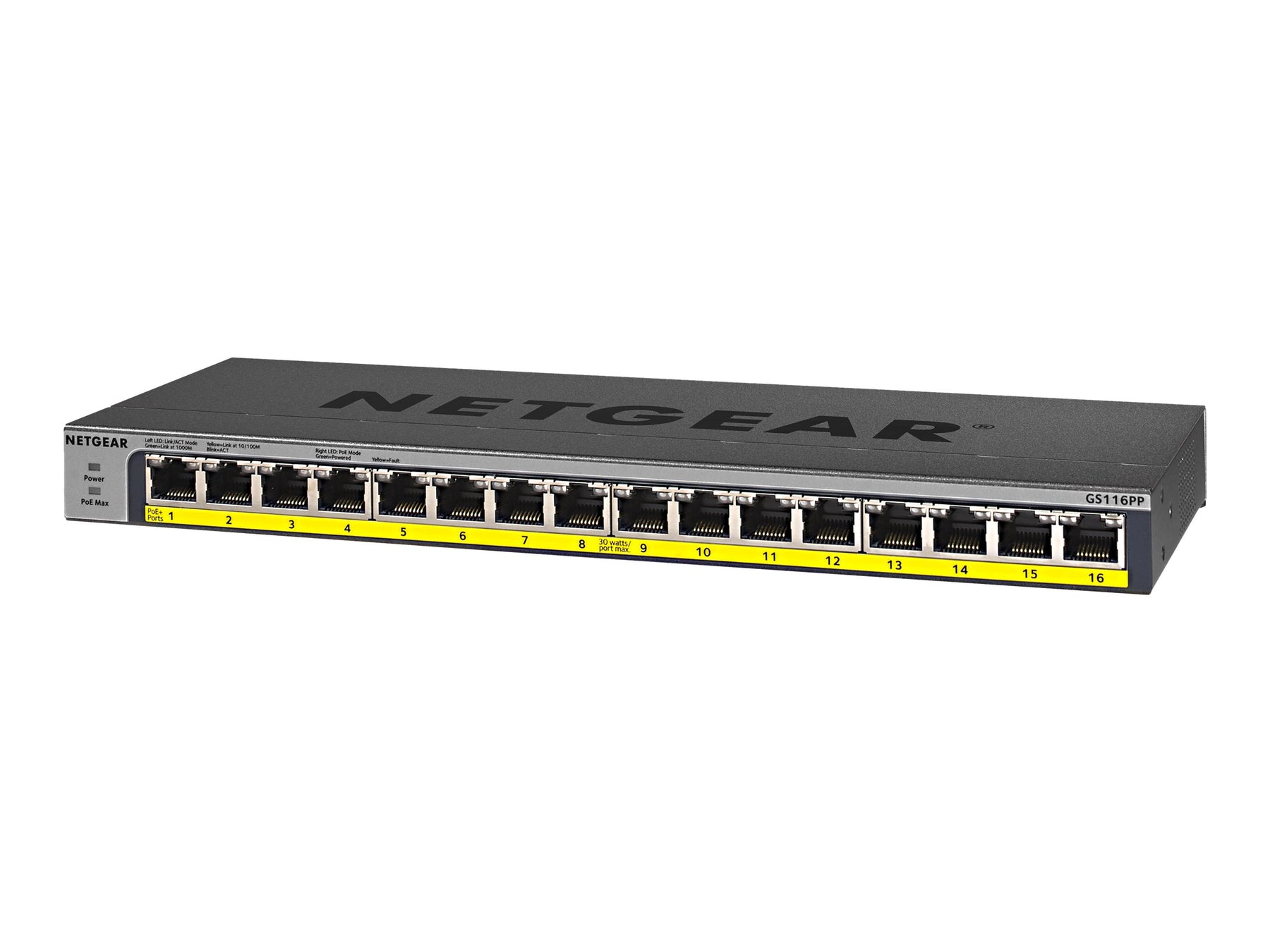 Netgear GS116LP - Switch - 16 x 10/100/1000 (PoE+)