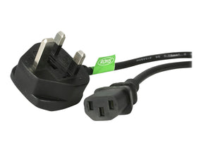 StarTech.com 3ft (1m) UK Computer Power Cable, BS 1363 to C13 Power Cord, 18AWG, 10A 250V, Black Replacement AC Power Cord, Monitor Power Cable, BS 1363 to IEC 60320 C13 Kettle Lead - PC Power Supply Cable (BS13U-1M-POWER-LEAD)