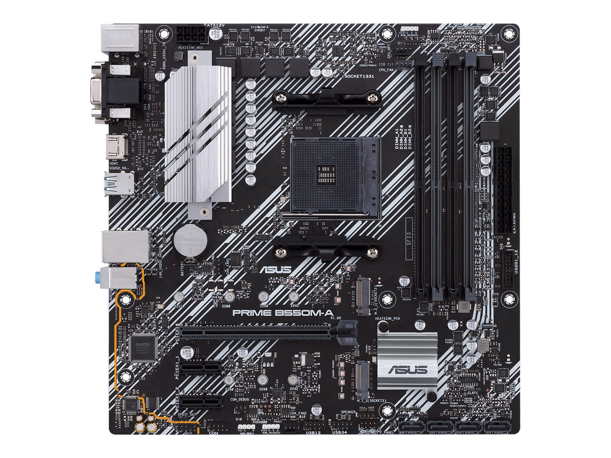 ASUS PRIME B550M-A - Motherboard - micro ATX - Socket AM4 - AMD B550 Chipsatz - USB 3.2 Gen 1, USB 3.2 Gen 2 - Gigabit LAN - Onboard-Grafik (CPU erforderlich)