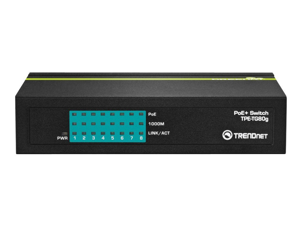 TRENDnet TPE TG80G GREENnet PoE+ Switch - Switch - 8 x 10/100/1000 (PoE+)