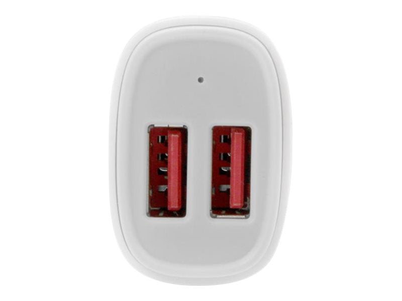 StarTech.com Dual Port USB KFZ Ladegerät - 24W/4.8 - Weiß - 2 Port USB Autoladegerät - Auto-Netzteil - 24 Watt - 4.8 A - 2 Ausgabeanschlussstellen (USB)