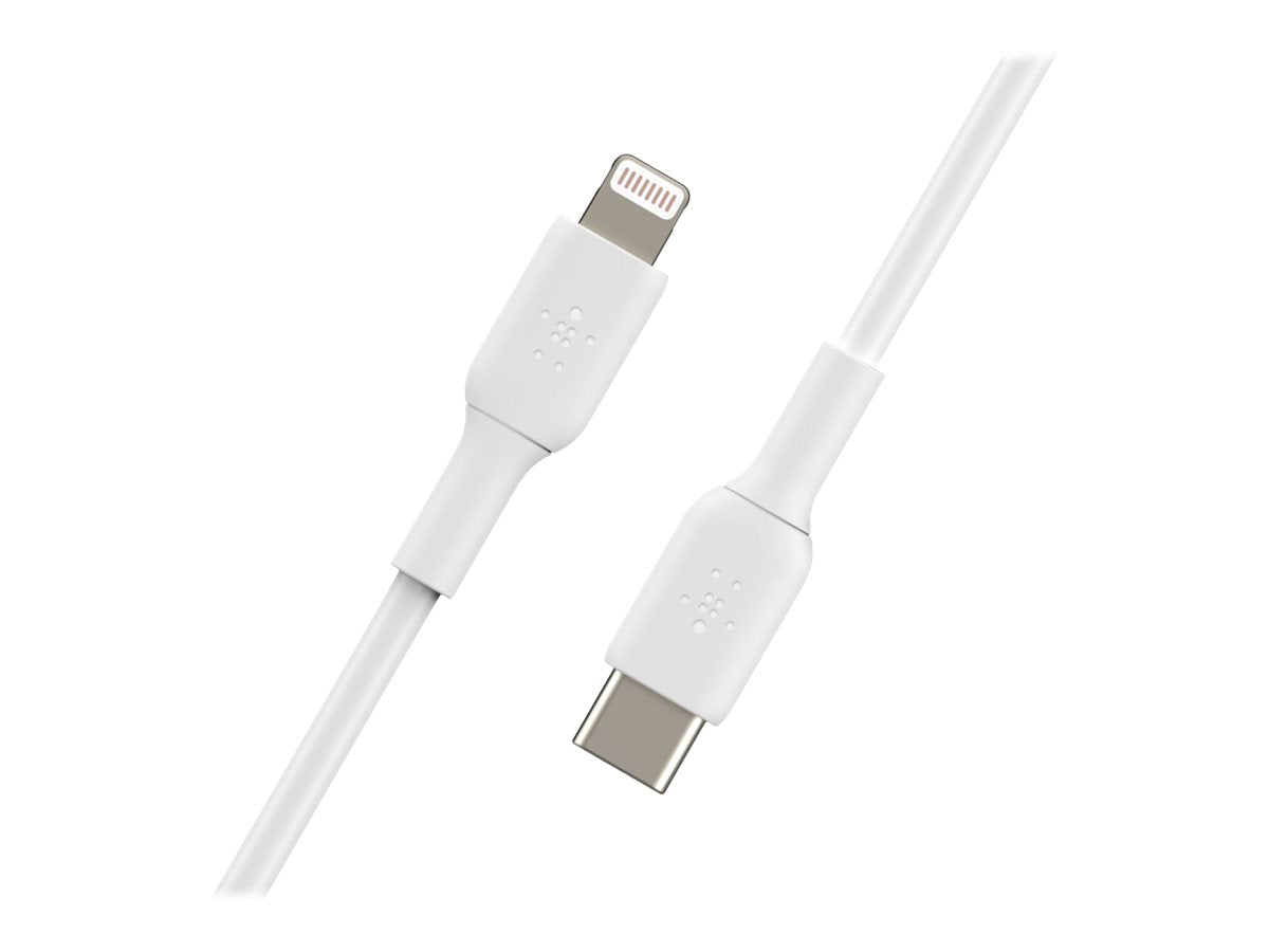 Belkin BOOST CHARGE - Lightning-Kabel - 24 pin USB-C männlich zu Lightning männlich - 1 m - weiß - USB-Stromversorgung (18 W)