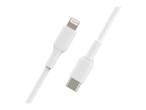 Belkin BOOST CHARGE - Lightning-Kabel - 24 pin USB-C männlich zu Lightning männlich - 1 m - weiß - USB-Stromversorgung (18 W)