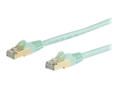 StarTech.com 6ASPAT7MAQ Patchkabel CAT6a  (7 m, turkis, RJ45-Snagless-Steckverbinder, CAT6a-STP-Kabel, Kupferdraht, Netzwerkkabel)