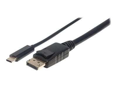 Manhattan USB-C to DisplayPort Cable, 4K@60Hz, 1m, Male to Male, Black, Equivalent to Startech CDP2DP1MBD, Three Year Warranty, Polybag - Adapterkabel - 24 pin USB-C (M)