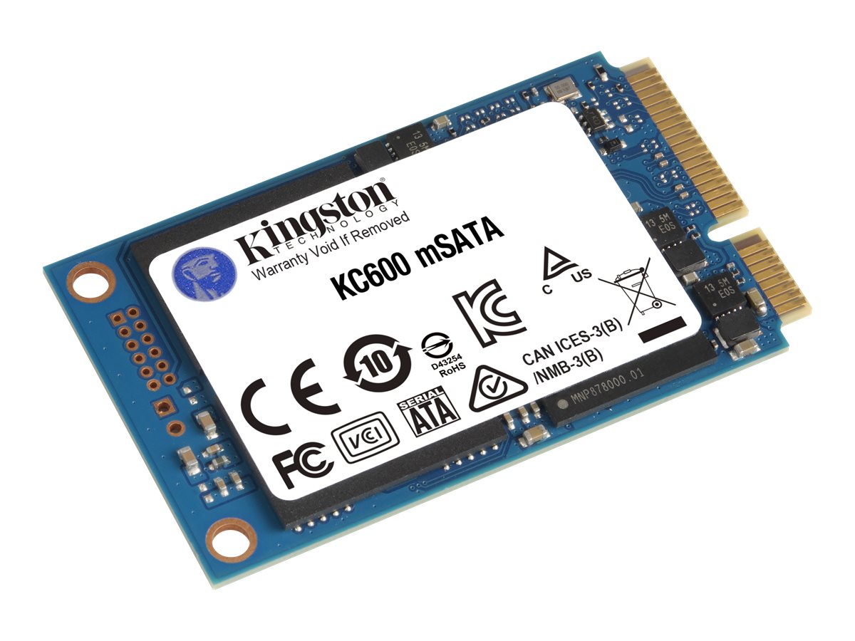 Kingston KC600 - SSD - verschlüsselt - 256 GB - intern - mSATA - SATA 6Gb/s - 256-Bit-AES - Self-Encrypting Drive (SED)