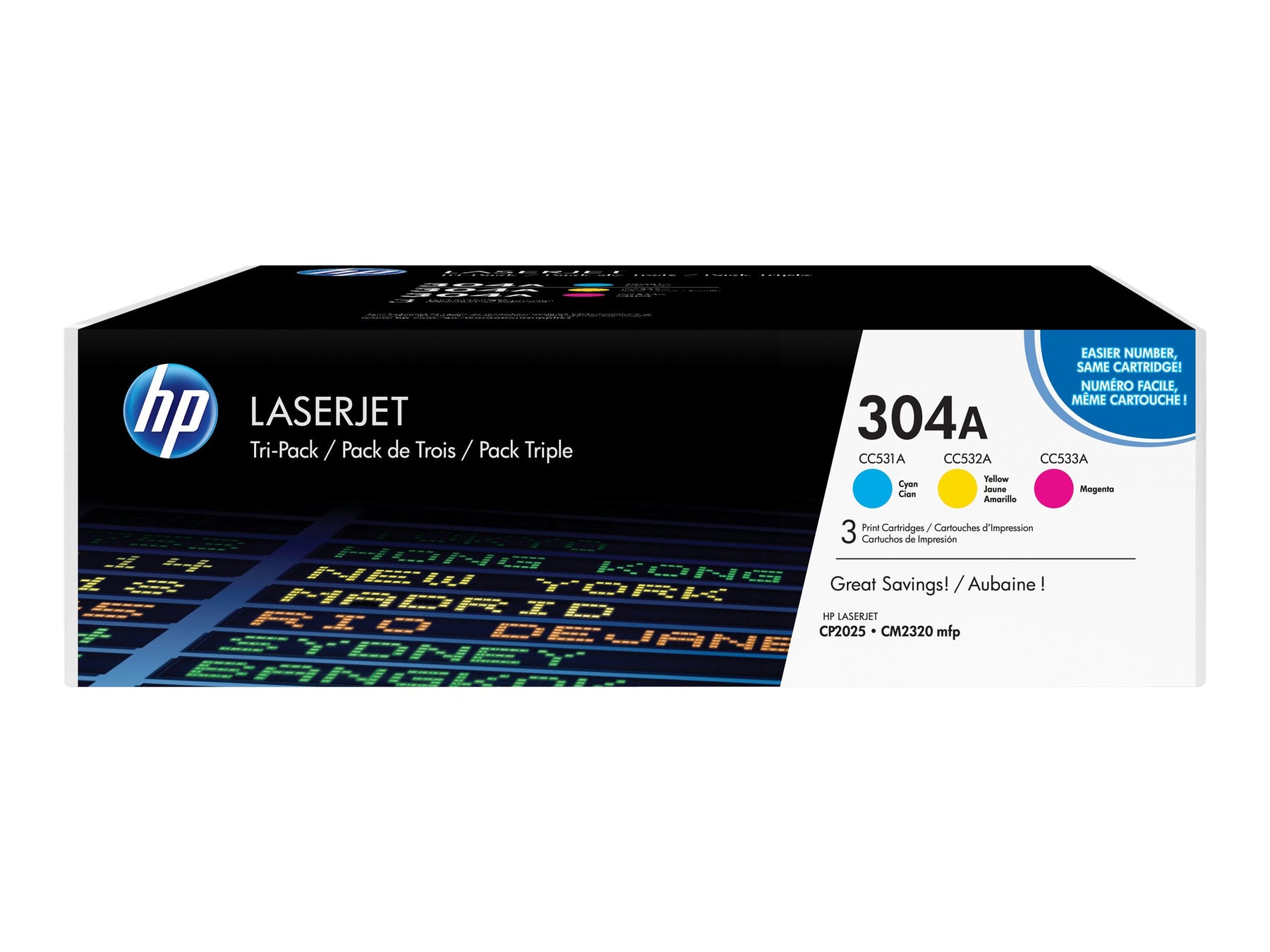 HP 304A - 3er-Pack - Gelb, Cyan, Magenta - original - LaserJet - Tonerpatrone (CF372AM)