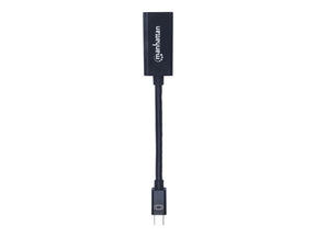 Manhattan Mini DisplayPort 1.2 to HDMI Adapter Cable, 1080p@60Hz, 12cm, Male to Female, Black, Equivalent to Startech MDP2HDMI, Three Year Warranty, Polybag