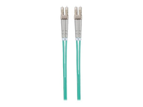 Intellinet Fibre Optic Patch Cable, OM3, LC/LC, 1m, Aqua, Duplex, Multimode, 50/125 Âµm, LSZH, Fiber, Lifetime Warranty, Polybag - Patch-Kabel - LC Multi-Mode (M)