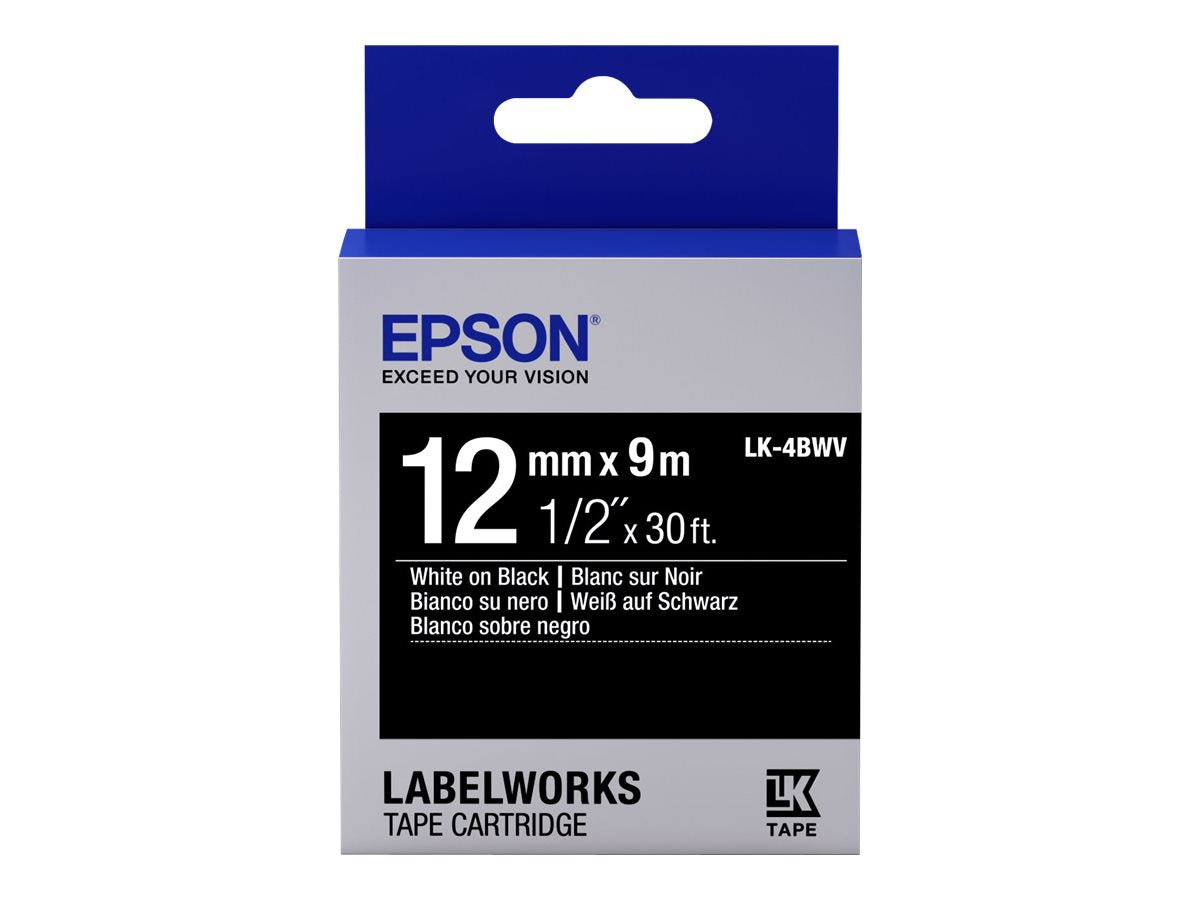 Epson LabelWorks LK-4BWV - Weiß auf Schwarz - Rolle (1,2 cm x 9 m)