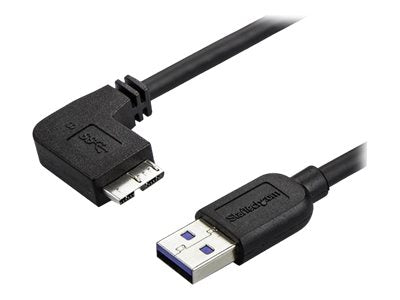 StarTech.com 2m Micro USB 3.0 Kabel - USB A zu links gewinkeltes Micro B USB Anschlusskabel - M/M - USB 3.1 Gen 1 (5 Gbit/s)