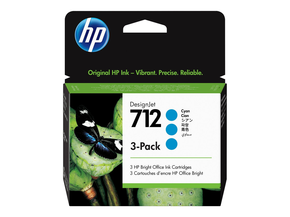 HP 712 - 3er-Pack - 29 ml - Cyan - Original - DesignJet