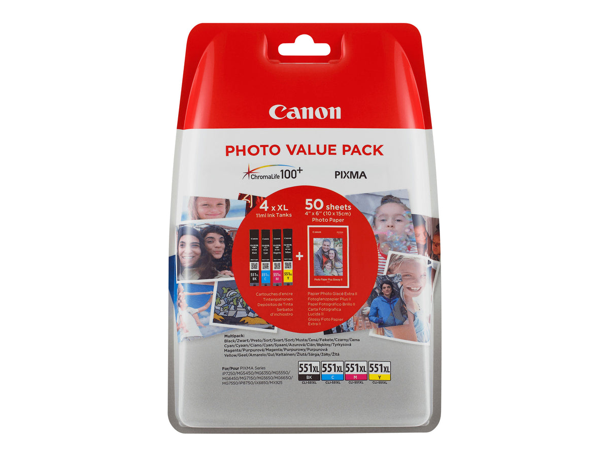 Canon CLI-551XL C/M/Y/BK Photo Value Pack - 4er-Pack