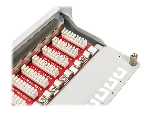 DIGITUS CAT 6A Patch Panel, geschirmt, 12-Port, 1HE, 10", grau