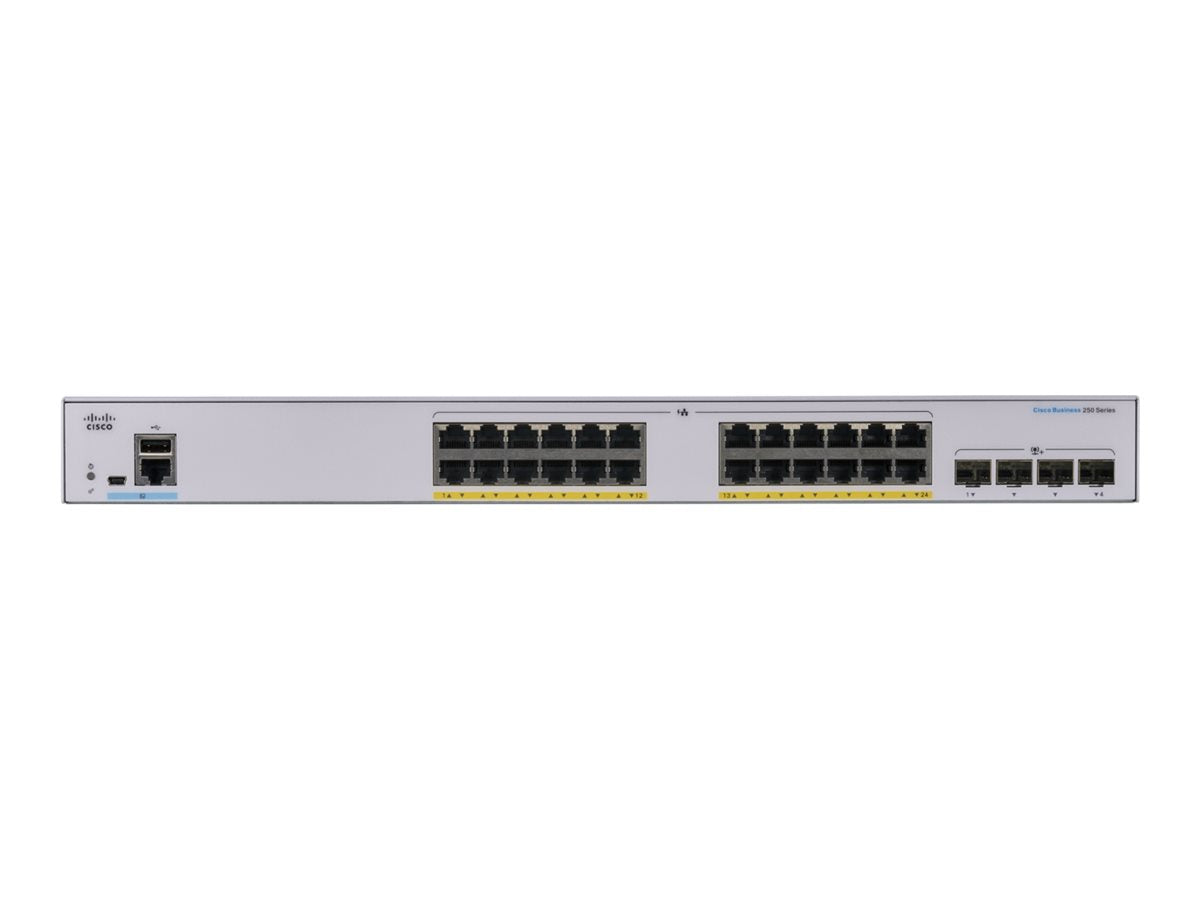 Cisco Business 250 Series CBS250-24FP-4X - Switch - L3 - Smart - 24 x 10/100/1000 (PoE+)