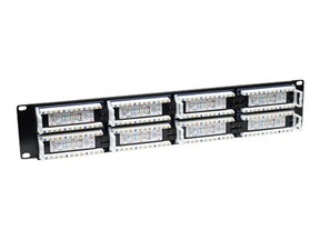 Intellinet 48-Port Cat5e Patchpanel, UTP, 19", 2 HE - Patch Panel - CAT 5e - UTP - RJ-45 - Schwarz - 2U - 48.3 cm (19")