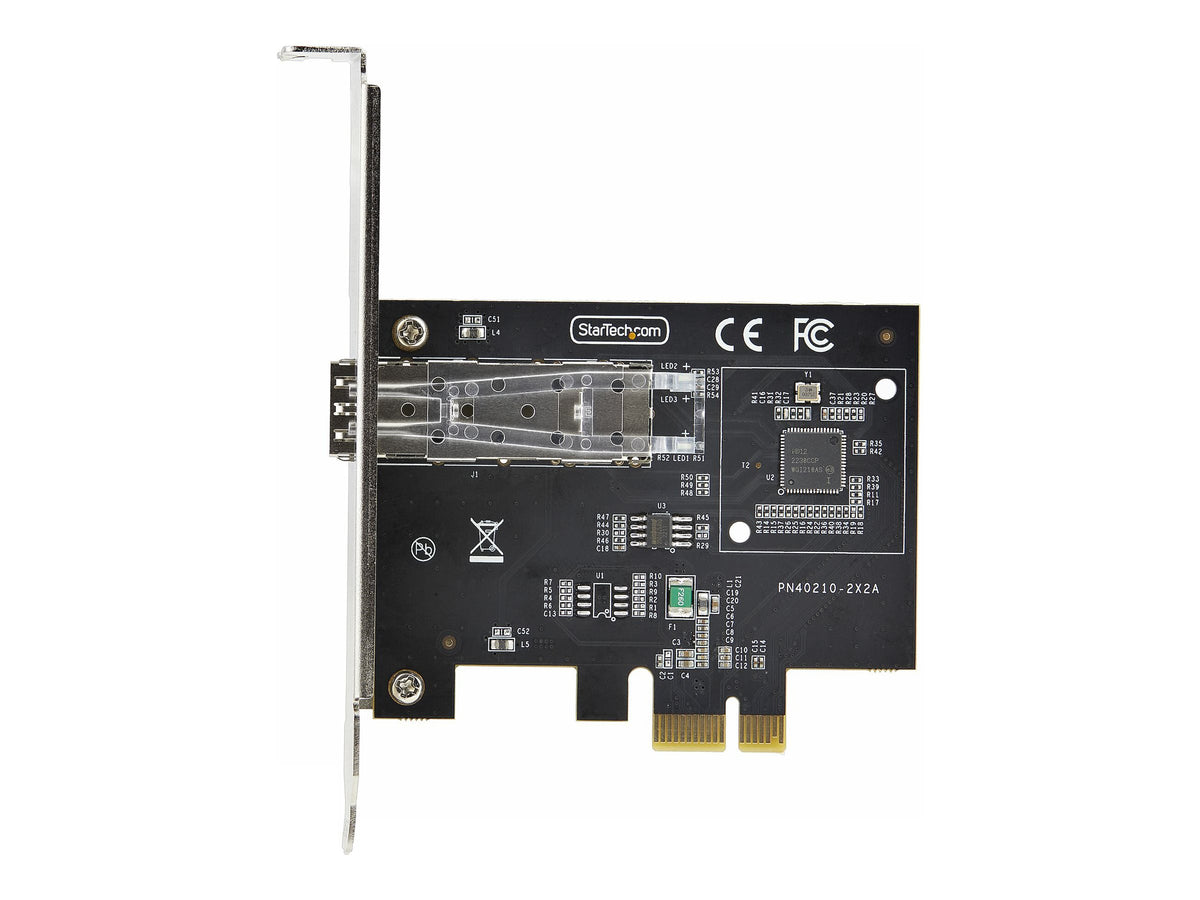 StarTech.com 1-Port GbE SFP Network Card, PCIe 2.1 x1, Intel I210-IS, 1GbE Controller, 1000BASE Copper/Fiber Optic, Single-Port Gigabit Ethernet NIC, Desktop/Server Backplanes - Windows and Linux Compatible (P011GI-NETWORK-CARD)