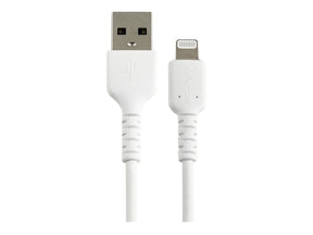 StarTech.com 15cm USB-A auf Lightning-Kabel - Hochbelastbare, robuste Aramidfaser - Lade-/Synchronisationskabel - Apple MFi-zertifiziert iPad/iPhone 12 - Weiß (RUSBLTMM15CMW)