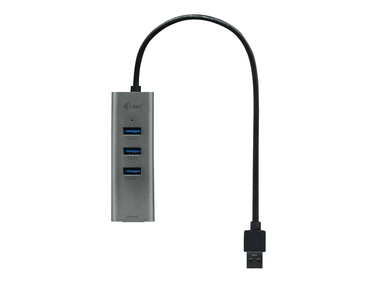 i-tec USB 3.0 Metal 3-Port - Hub - 3 x SuperSpeed USB 3.0 + 1 x 10/100/1000