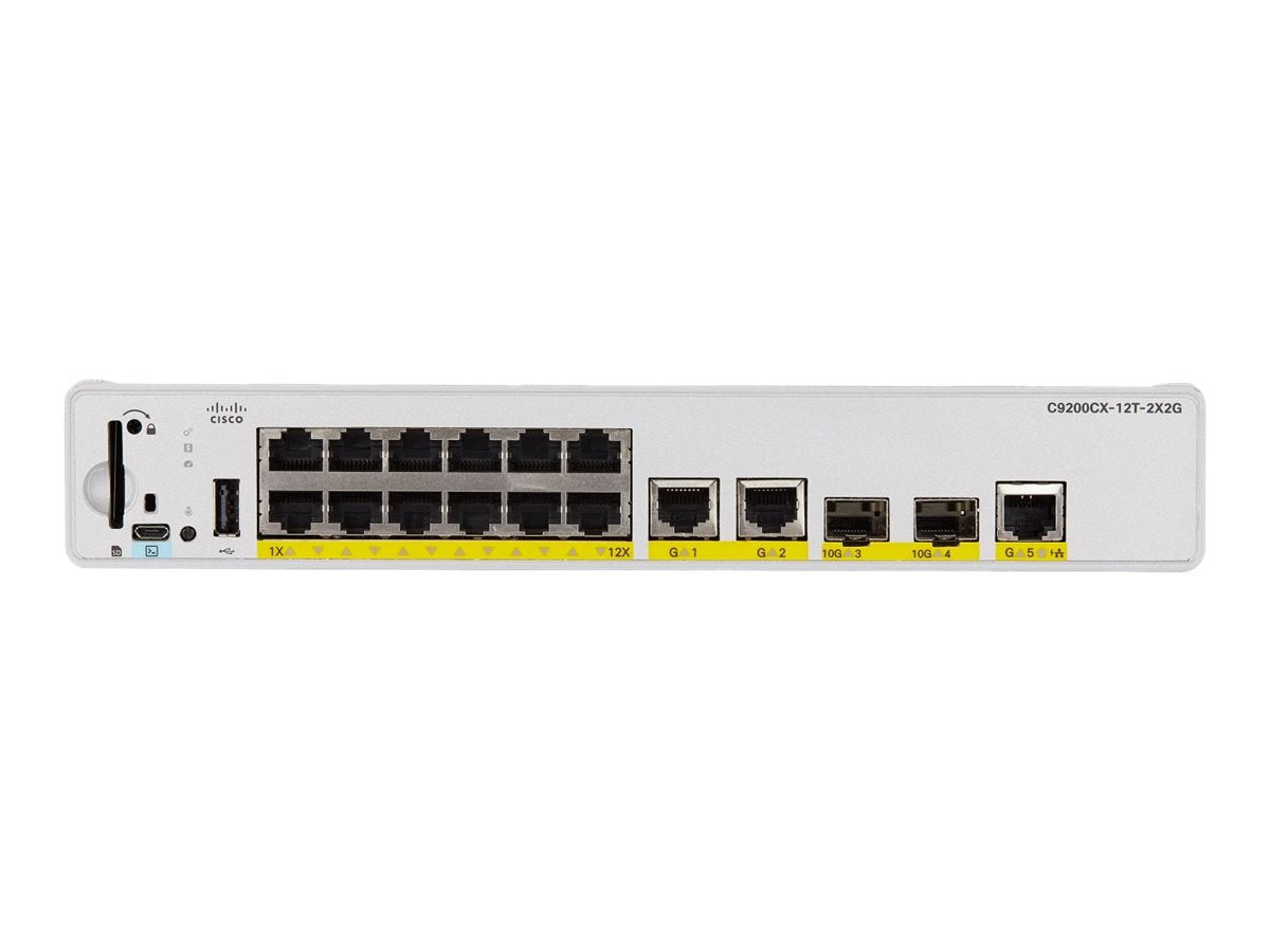 Cisco Catalyst 9200CX - Network Essentials - Switch - kompakt - L3 - managed - 12 x 1000Base-T + 3 x 1000Base-T + 2 x 1 Gigabit/10 Gigabit SFP+ (Uplink)