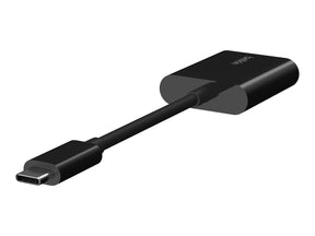 Belkin Connect Audio + Charge - USB-C auf USB-C Kopfhörer-/Ladeadapter - 24 pin USB-C männlich zu 24 pin USB-C weiblich - 14 m - Schwarz - USB Power Delivery (60W)