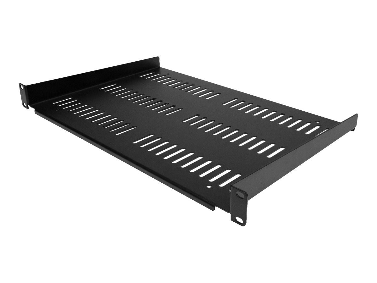 StarTech.com 1HE 19 Zoll Fachboden für netzwerk schrank - Freitragende perforierte Rack ablage für Serverschrank/Rack - Frontmontage - Belastbarkeit 25kg - 30cm tiefe - belüftet (SHELF-1U-12-FIXED-V)