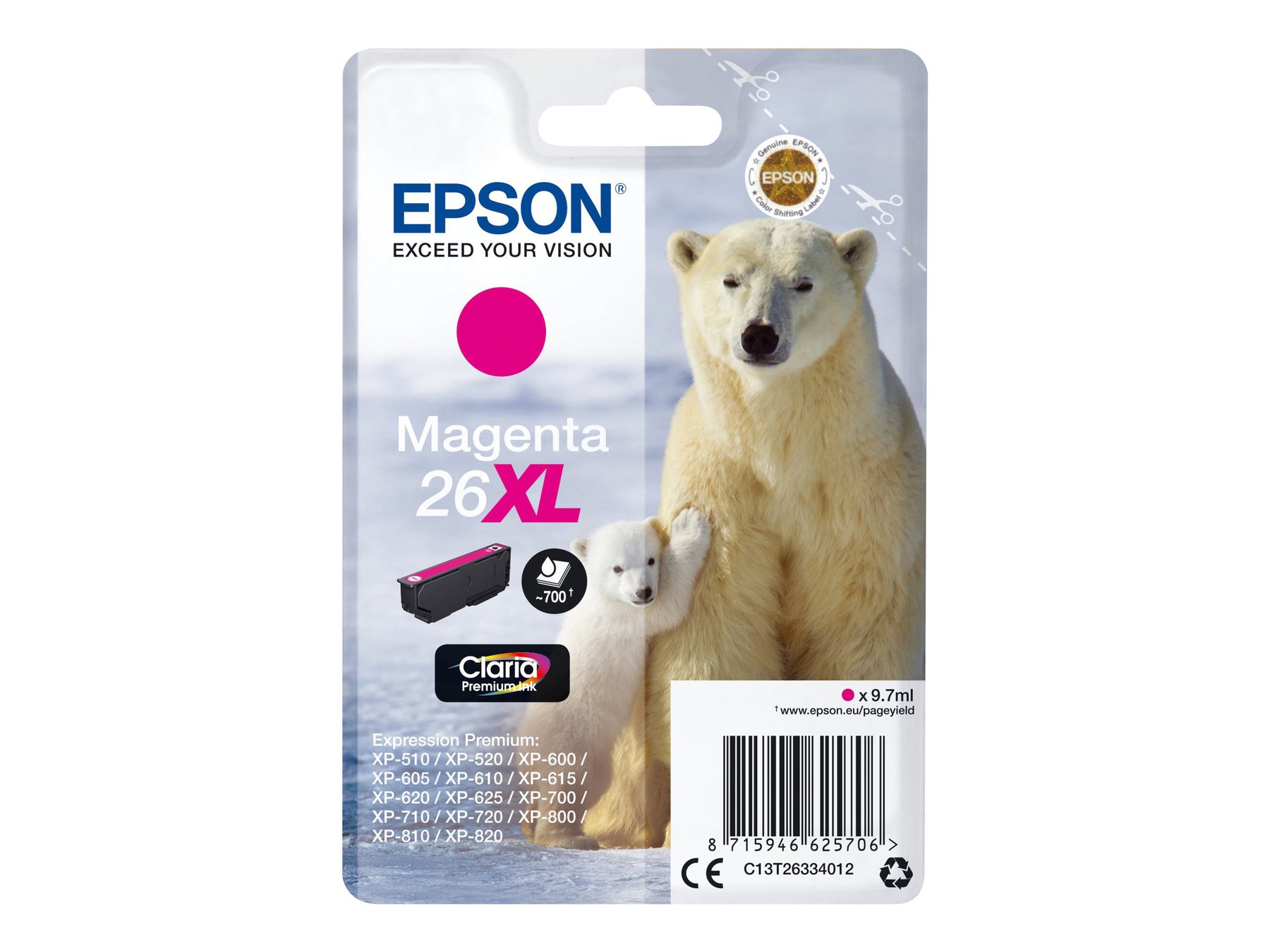 Epson 26XL - 9.7 ml - XL - Magenta - Original