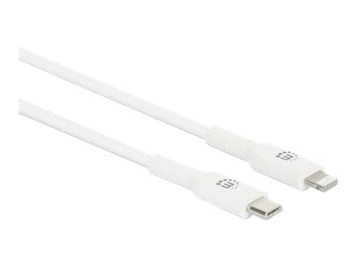 Manhattan USB-C to Lightning Cable, Charge & Sync, 1m, White, For Apple iPhone/iPad/iPod, Male to Male, MFi Certified (Apple approval program)