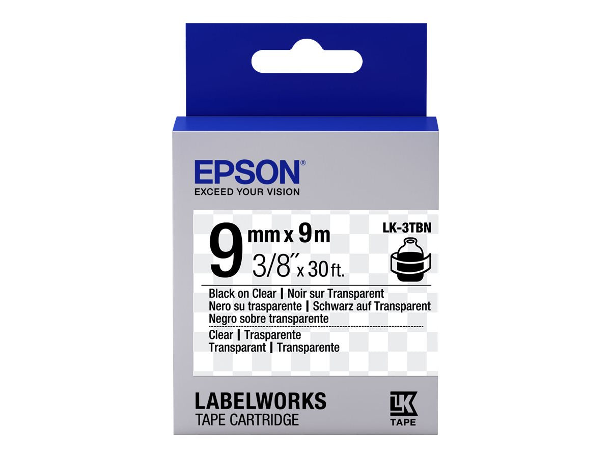 Epson LabelWorks LK-3TBN - Schwarz auf Transparent - Rolle (0,9 cm x 9 m)