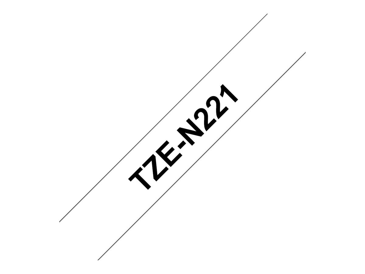 Brother TZe-N221 - Schwarz auf Weiß - Rolle (0,9 cm x 8 m)