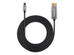 Manhattan USB-C to DisplayPort 1.4 Cable, 8K@60Hz, 2m, Male to Male, Black, Equivalent to Startech CDP2DP146B (except 20cm longer)