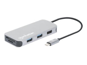 Manhattan USB-C Dock/Hub with Card Reader, Ports (x6):