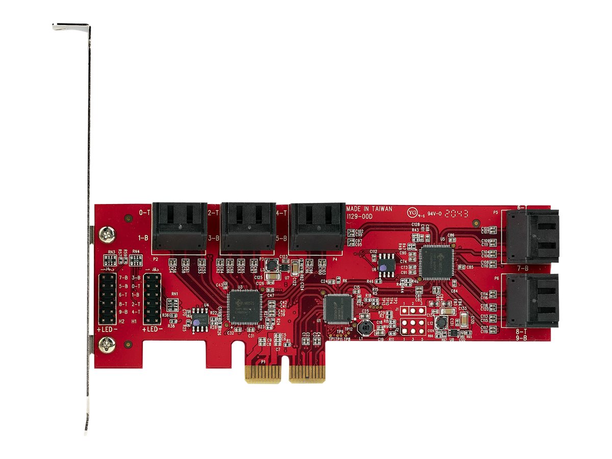 StarTech.com PCIe SATA Controller Karte - 10 Port SATA 3 Erweiterungskarte/Kontroller - 6Gbit/s - Full- und Low-Profile Blende - PCI Express Festplatten kontroller/Adapter (10P6G-PCIE-SATA-CARD)