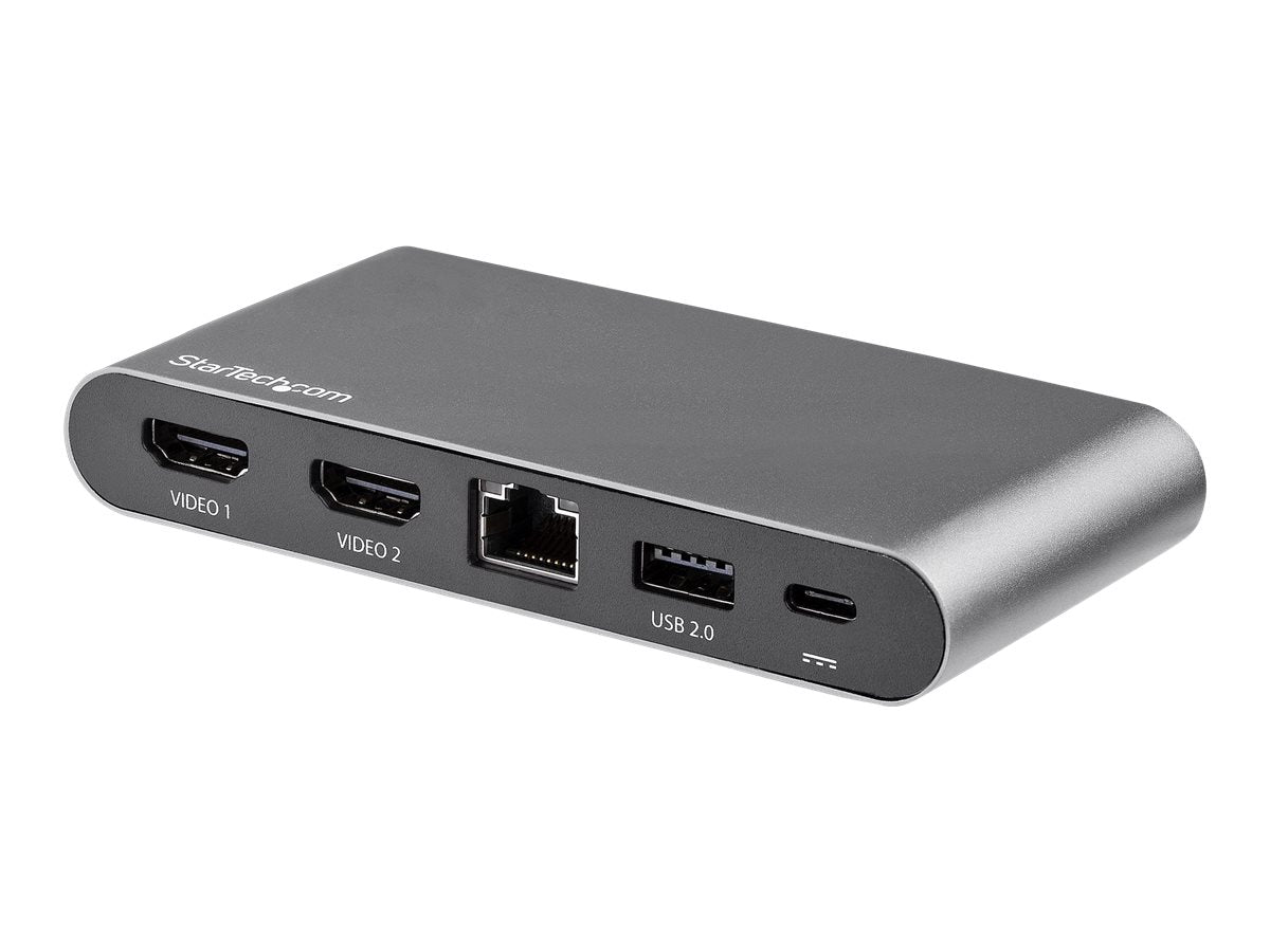 StarTech.com USB-C-Dock - USB-C Hub - 4K HDMI USB-C-Dockingstation -  Mini dock - Dual Monitor - 100W Power Delivery Passthrough -  GbE, 2 x USB-A Anschlüsse  - Multiport-Adapter (DK30C2HAGPD)