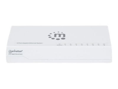 Manhattan 8-Port Gigabit Ethernet Switch, Desktop Size, Plastic, IEEE 802.3az (Energy Efficient Ethernet)