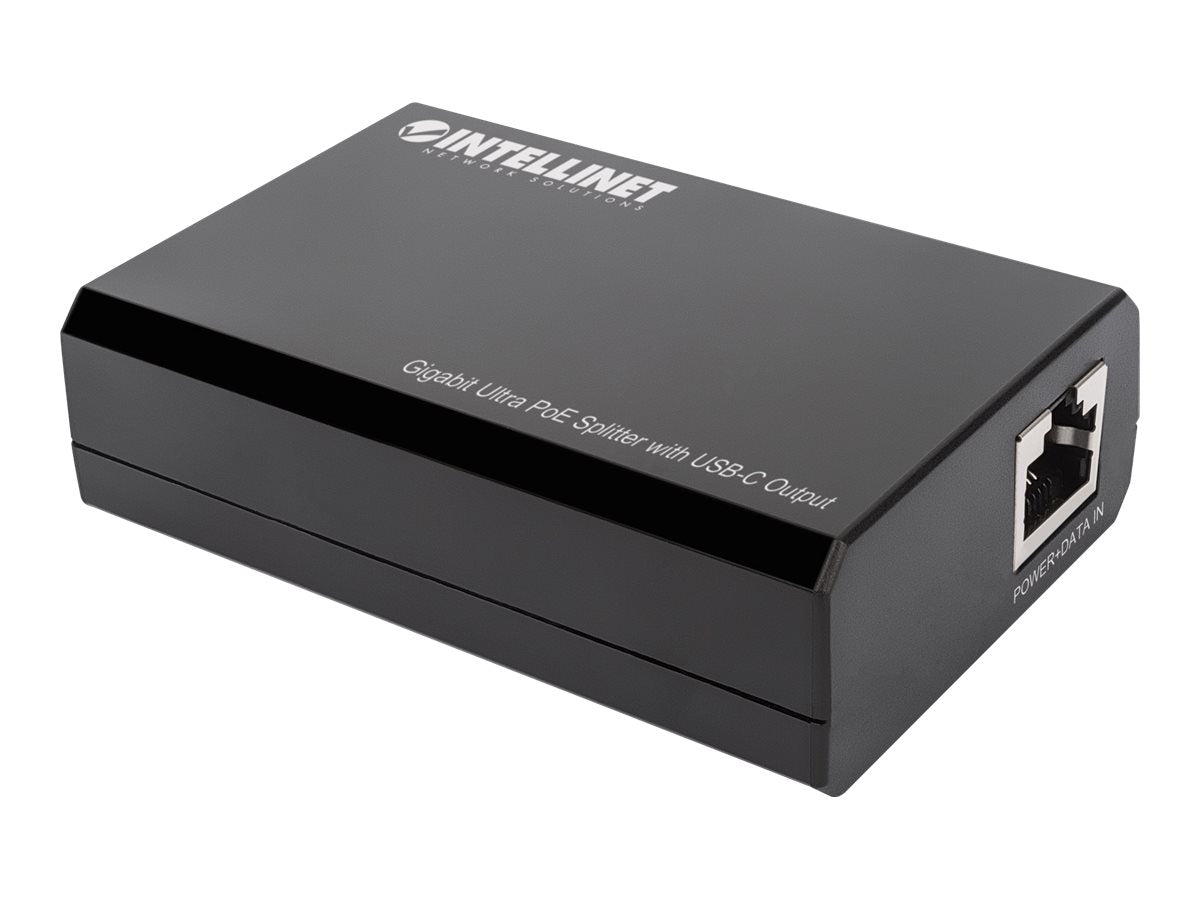 Intellinet PoE Splitter with USB-C Output, PoE++ / 4PPoE, Gigabit Ultra, IEEE 802.3bt, RJ45 In and Out Ports, Up to 45 W USB-C Output Port