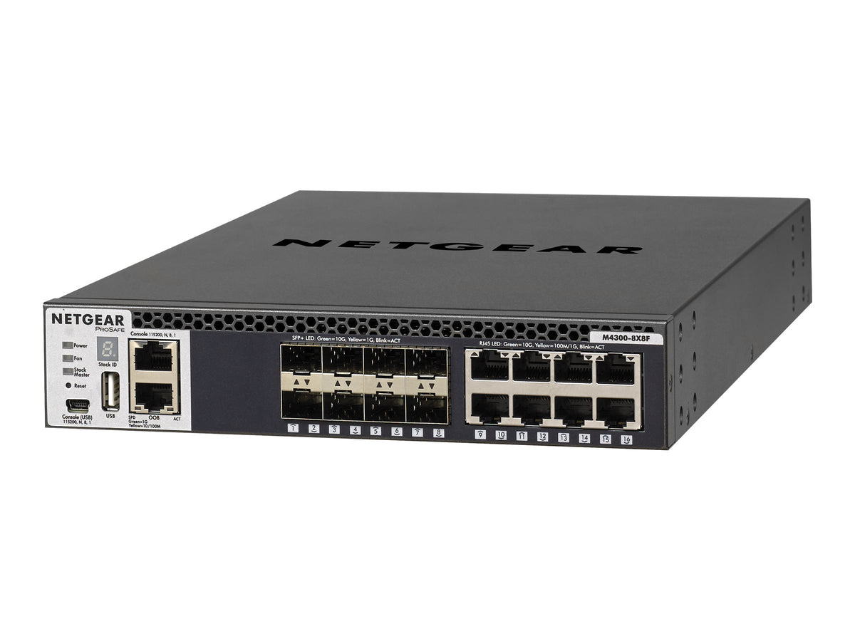 Netgear M4300-8X8F - Switch - L3 - managed - 8 x 10/100/1000/10000 + 8 x 10 Gigabit SFP+