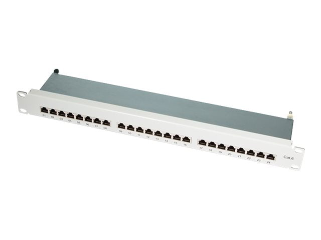 LogiLink Patch Panel - RJ-45 X 24 - Hellgrau, RAL 7035 - 1U - 48.3 cm (19")