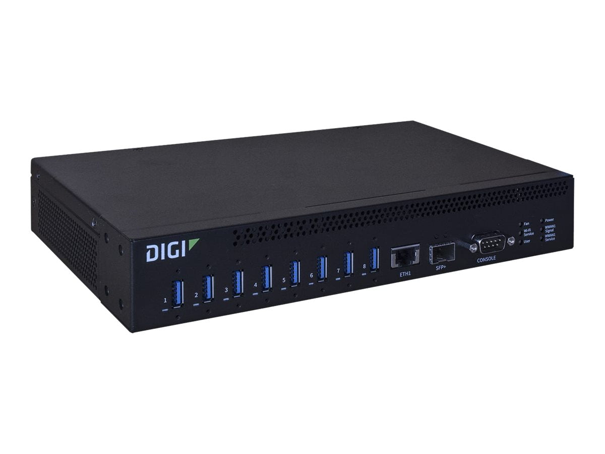 Digi International Digi AnywhereUSB 8 Plus - Hub - managed - 8 x USB 3.1 Gen 1 + 1 x 1 Gigabit / 10 Gigabit SFP+ + 1 x SFP+