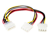 StarTech.com Y-Kabel 4 pin Molex Stecker - Molex Splitter IDE Stromkabel - 2 x LP4 intern - Stromkabel - interne Stromversorgung, 4-polig (W)