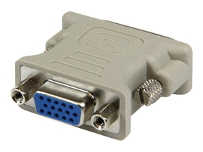 StarTech.com VGA auf DVI Monitor Adapter - St/Bu - Grau - VGA HD15 zu DVI-I Kupplung - VGA-Adapter - DVI-I (M)