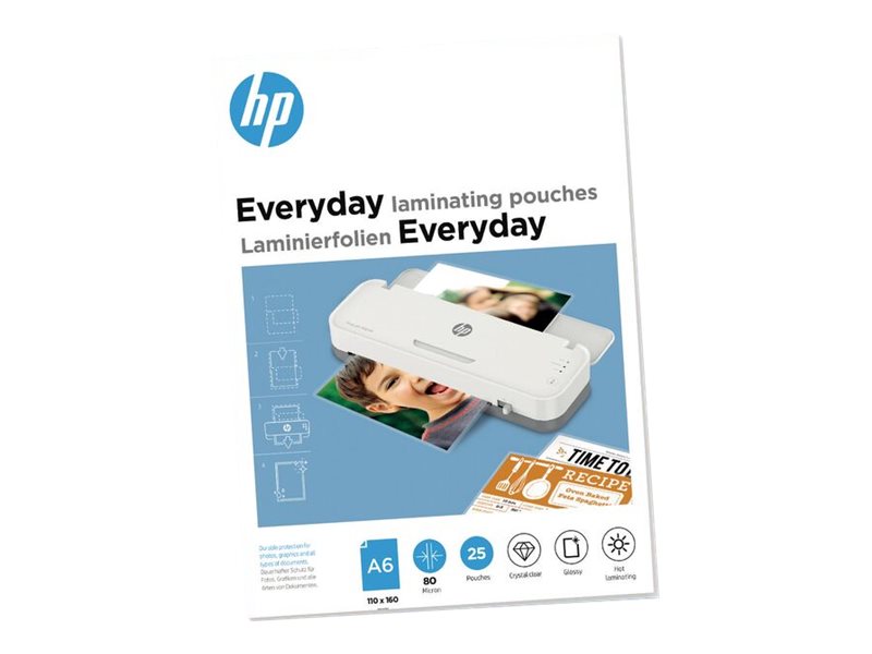 HP Everyday - 80 Mikron - 25er-Pack - glänzend - durchsichtig - DIN A6 (110 x 160 mm)