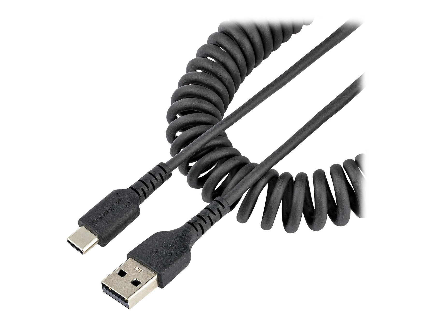 StarTech.com 1m USB A auf USB C Kabel, hochbelastbares Spiralkabel für Laden & Synchronisieren, USB 2.0 A zu Typ-C Ladekabel, robuste Aramidfaser, handy schnellladekabel (R2ACC-1M-USB-CABLE)