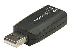 IC Intracom Manhattan USB-A Sound Adapter, USB-A to 3.5mm Mic-in and Audio-Out ports, 480 Mbps (USB 2.0)