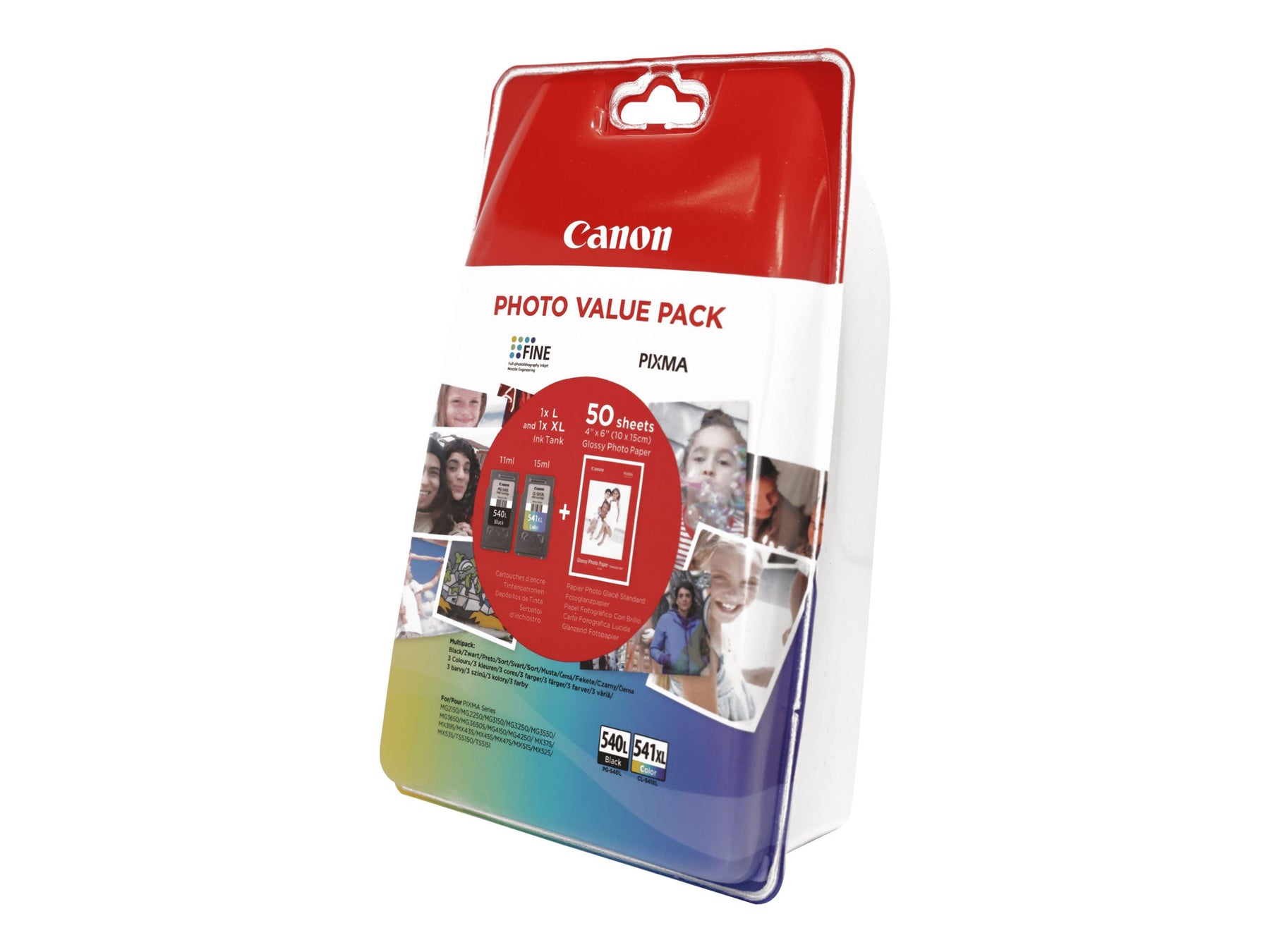 Canon PG-540L/CL-541XL Photo Value Pack - Glänzend - 2er-Pack - Hohe Ergiebigkeit - Schwarz, Farbe (Cyan, Magenta, Gelb)