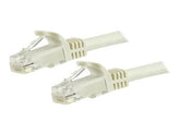 StarTech.com 1.5m CAT6 Ethernet Cable, 10 Gigabit Snagless RJ45 650MHz 100W PoE Patch Cord, CAT 6 10GbE UTP Network Cable w/Strain Relief, White, Fluke Tested/Wiring is UL Certified/TIA - Category 6 - 24AWG (N6PATC150CMWH)